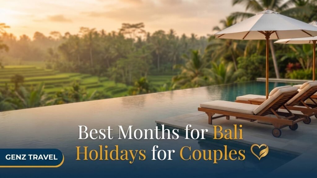Ubud infinity pool villa at sunset for Bali couples holidays