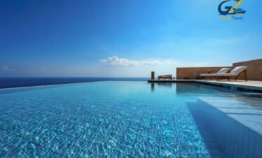 Amethyst Napa Hotel and Spa pool with sea view in Ayia Napa Cyprus all inclusive holiday