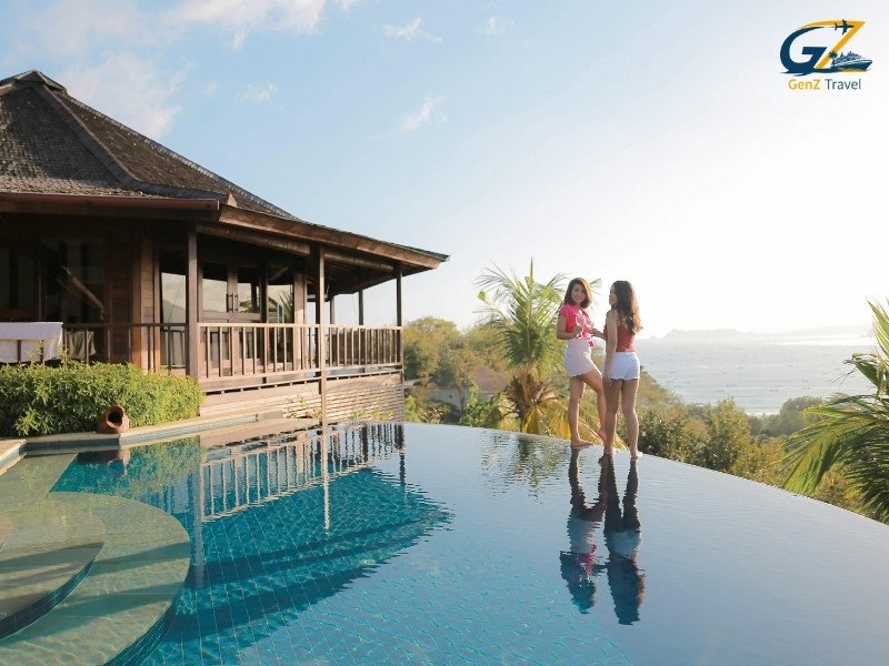 Luxury private pool villa in Ubud Bali surrounded by tropical greenery and rice fields