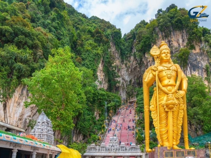 Batu Caves rainbow steps Kuala Lumpur included in Singapore Bali Kuala Lumpur multi centre tour UK