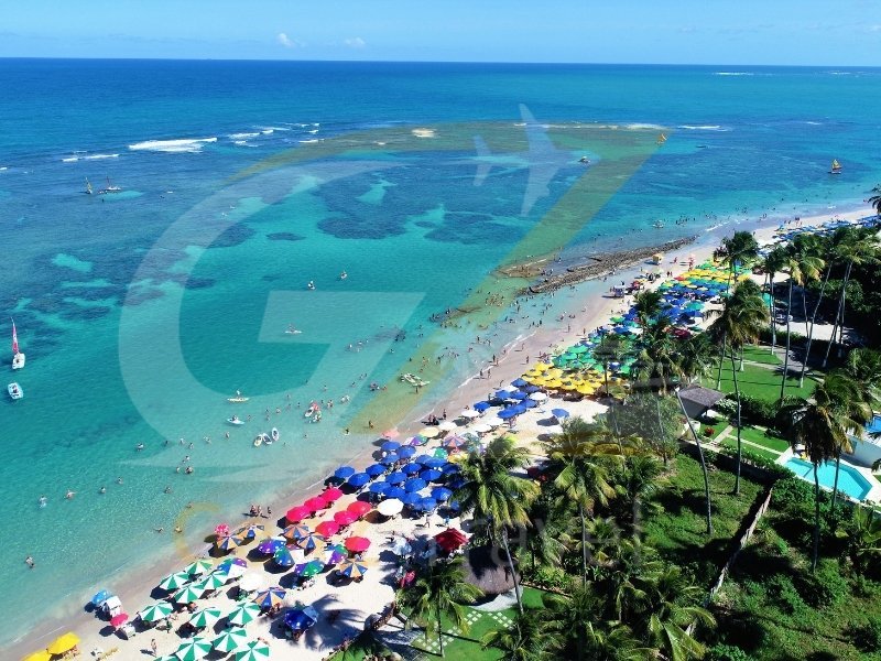 Cancun beach aerial view with turquoise water Mexico holidays from the UK
