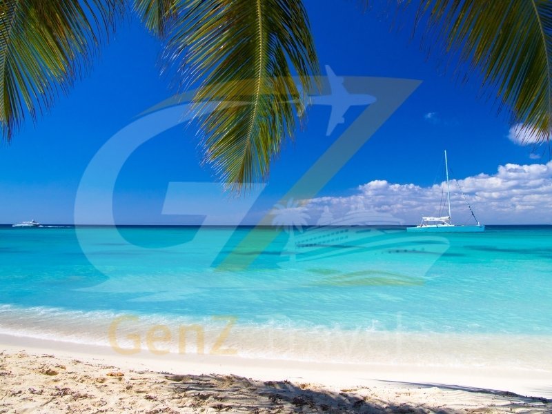 Caribbean tours from UK with white sand beach and crystal clear turquoise water