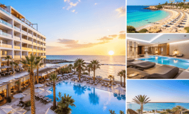 All-inclusive Cyprus holiday 2026 at Amethyst Napa Hotel & Spa Ayia Napa with luxury pool, beach, and spa views