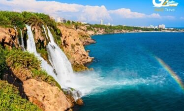 Düden Waterfalls Antalya scenic nature attraction near Lara Beach Turkey