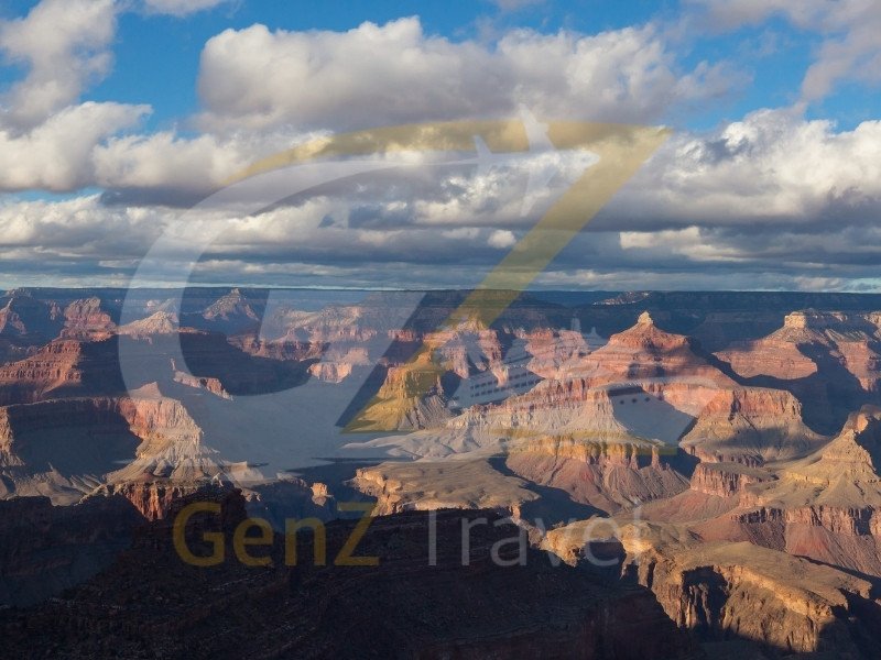 USA travel packages Grand Canyon sunrise landscape with dramatic canyon cliffs