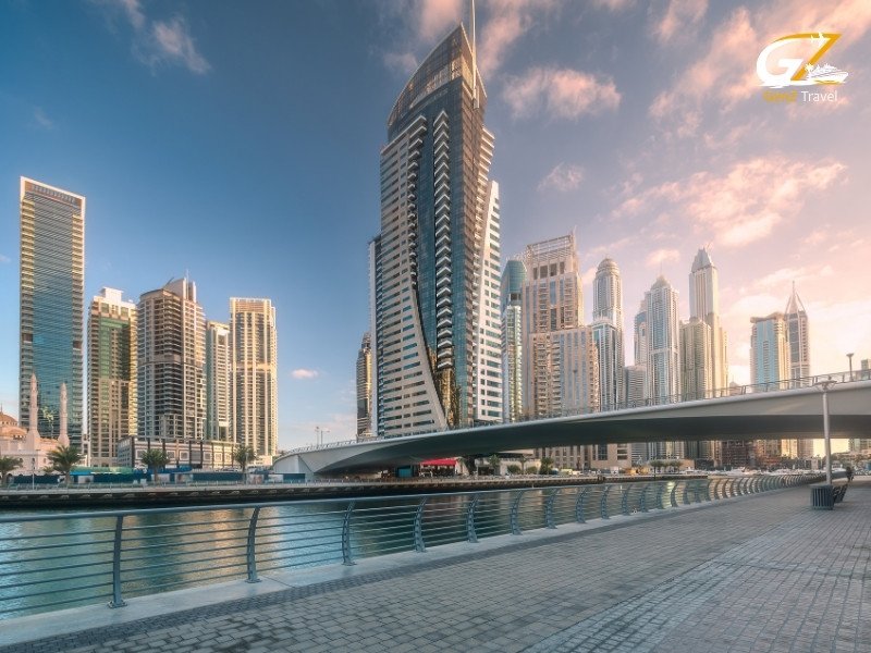 JBR Beach Dubai Marina skyline luxury holiday 2026 with beachfront hotels and turquoise water