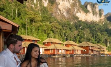 Cheow Larn Lake floating bungalows in Khao Sok National Park Thailand jungle experience