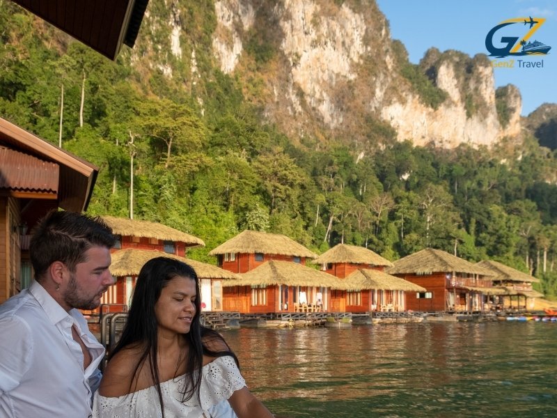 Cheow Larn Lake floating bungalows in Khao Sok National Park Thailand jungle experience