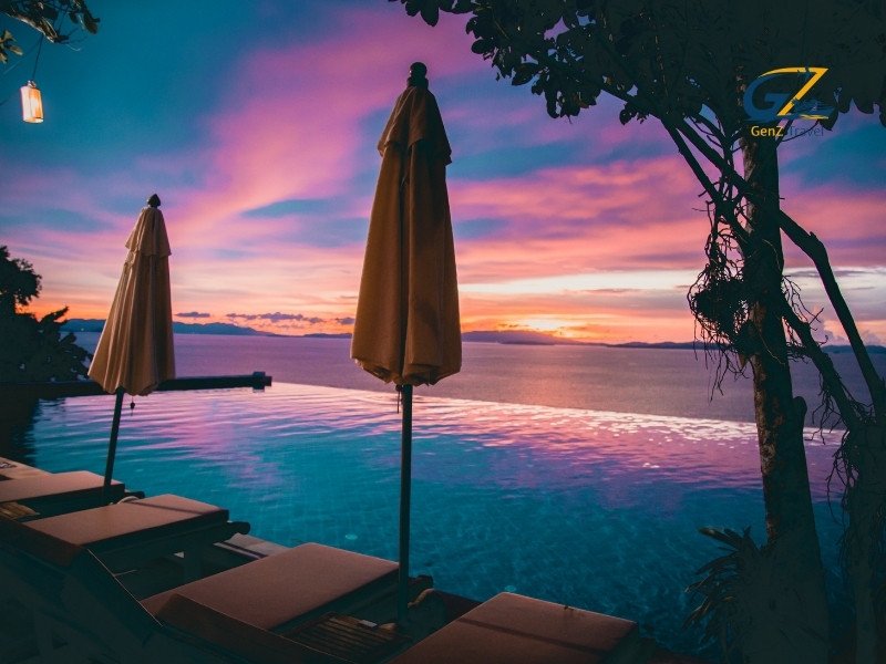 Luxury wooden sea-view villa at Koh Yao Yai overlooking Phang Nga Bay limestone cliffs and calm ocean