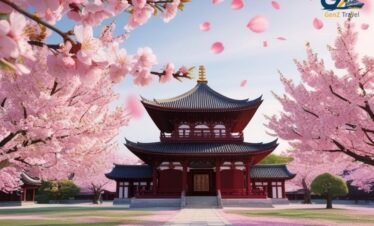 Japan Kyoto temple cherry blossom spring scenic view travel 2026