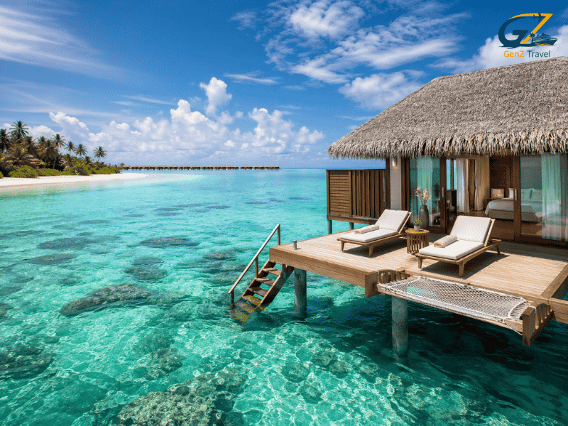 Luxury Maldives tour package from UK with overwater villa and turquoise lagoon view