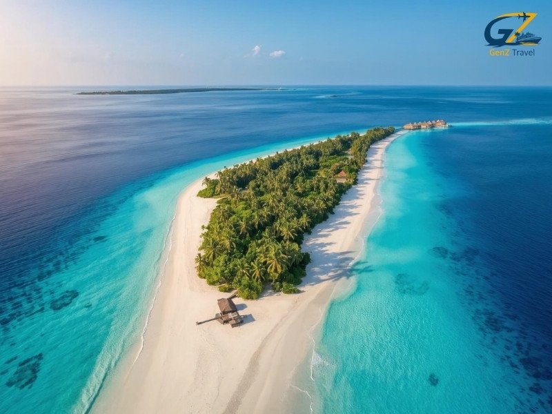 Maldives aerial island, turquoise ocean Maldives, tropical island drone, paradise island