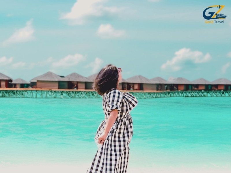 Luxury overwater villa with private pool and slide at Siyam World Maldives in crystal clear lagoon