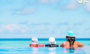 Mauritius infinity pool overlooking ocean at luxury all inclusive resort