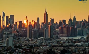 New York City skyline sunset view for USA tour package including New York City