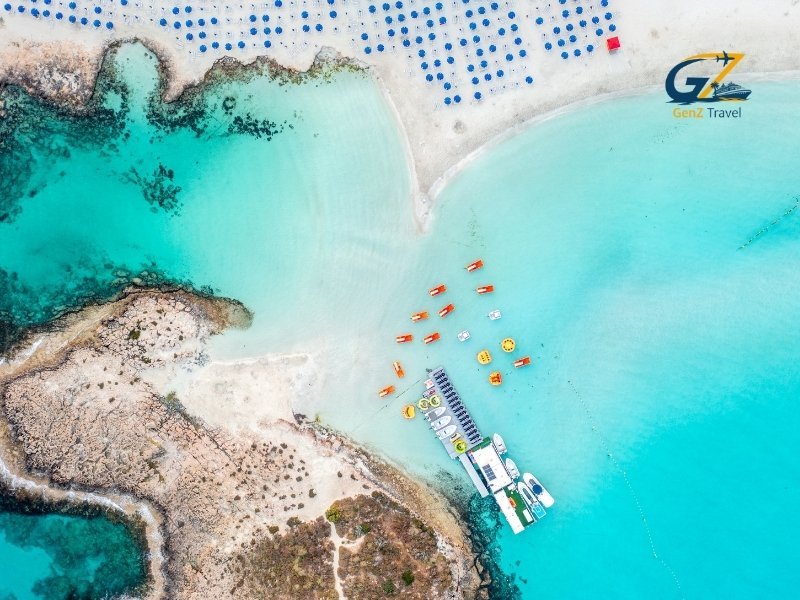 Nissi Beach Ayia Napa Cyprus turquoise water white sand Mediterranean beach