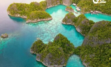 Phi Phi Islands aerial view with turquoise water and tropical scenery Thailand