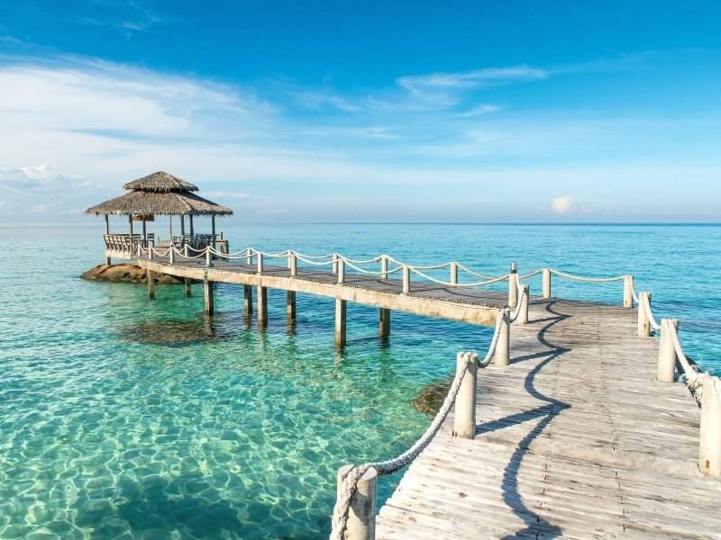 Phuket coastline aerial view with Patong Beach highlighting Thailand multi centre island escape