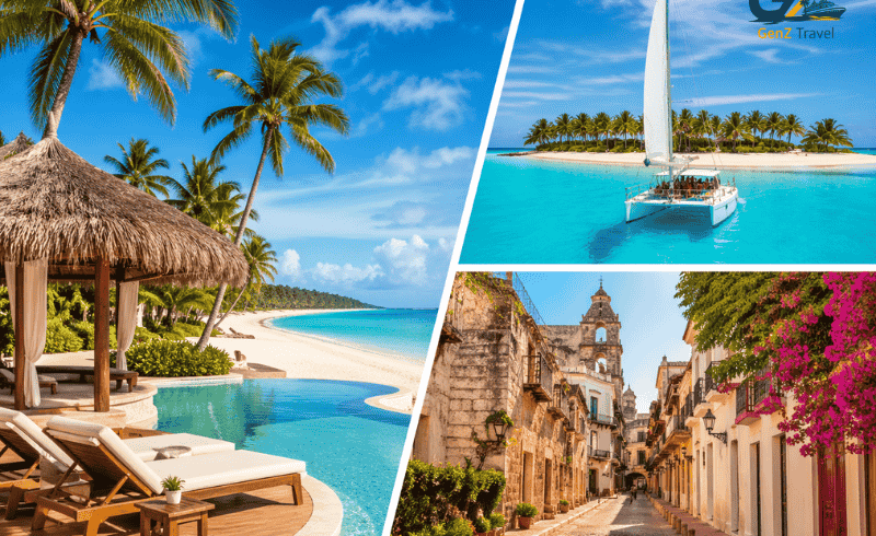 Punta Cana all-inclusive holiday in Dominican Republic with luxury beachfront resort, tropical beach, and island excursion view