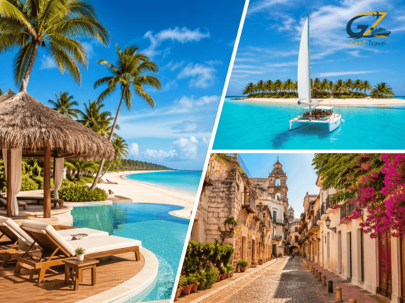 Punta Cana all-inclusive holiday in Dominican Republic with luxury beachfront resort, tropical beach, and island excursion view