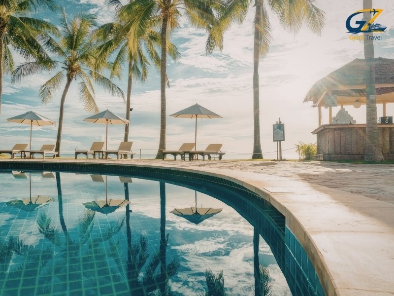 Rixos Saadiyat Island beachfront infinity pool overlooking Arabian Gulf