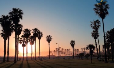 Santa Monica beach sunset in Los Angeles for California travel experience