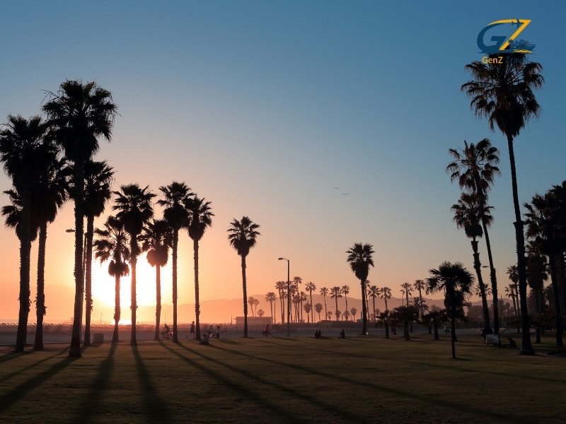 Santa Monica beach sunset in Los Angeles for California travel experience