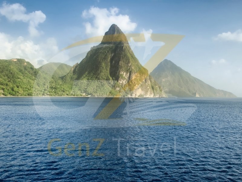 St Lucia Pitons mountain view for Caribbean honeymoon tours from UK