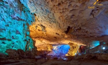 Sung Sot cave interior formations Ha Long Bay Vietnam travel experience