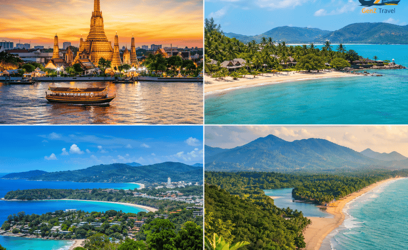 Thailand multi centre holiday featuring Bangkok temples, Koh Samui beaches, Phuket coastline and Khao Lak tropical shore