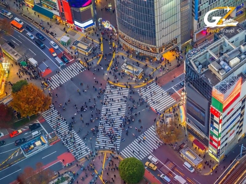 Tokyo Shibuya Crossing night skyline in Japan multi-city Asia tour package