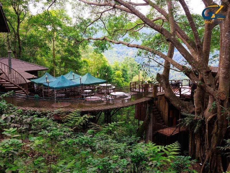 Luxury treehouse villa in Koh Yao Noi surrounded by tropical rainforest and Phang Nga Bay views in Thailand