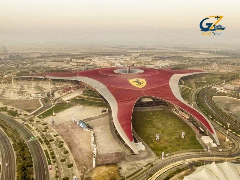 Yas Island attractions including Ferrari World in Abu Dhabi