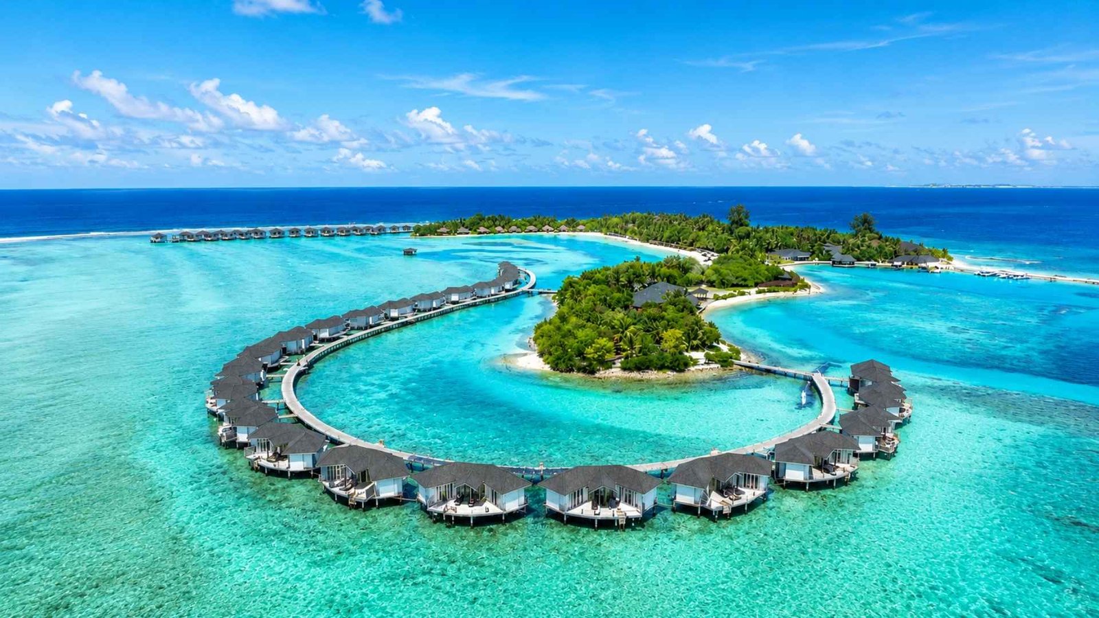 Aerial view of Cinnamon Dhonveli island