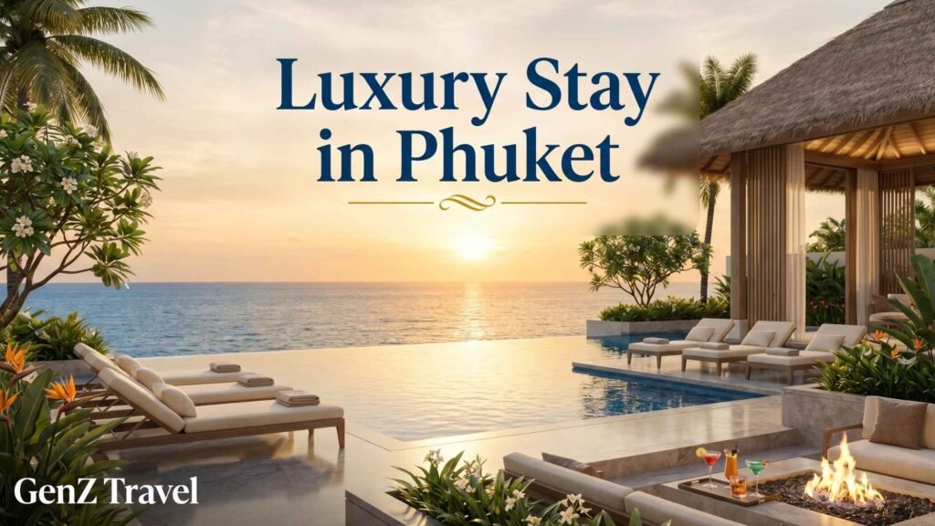 Luxury infinity pool overlooking Bang Tao Beach Phuket with ocean view and tropical resort setting