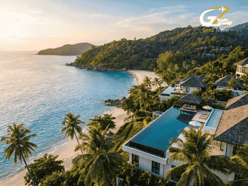 Phuket Thailand travel guide featured image showing tropical beaches turquoise water and luxury resorts