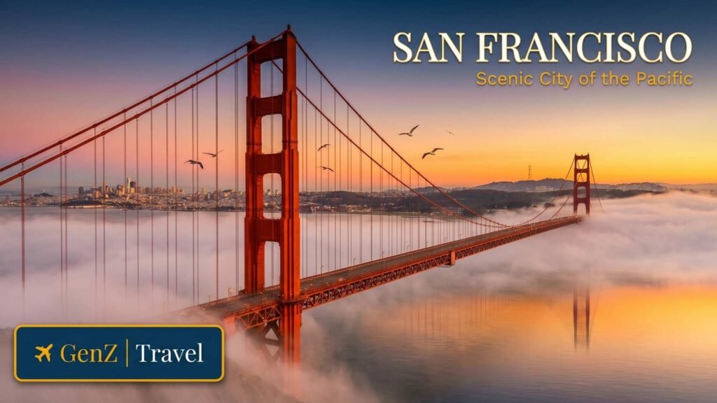 Golden Gate Bridge in San Francisco at sunset, a scenic USA city break destination