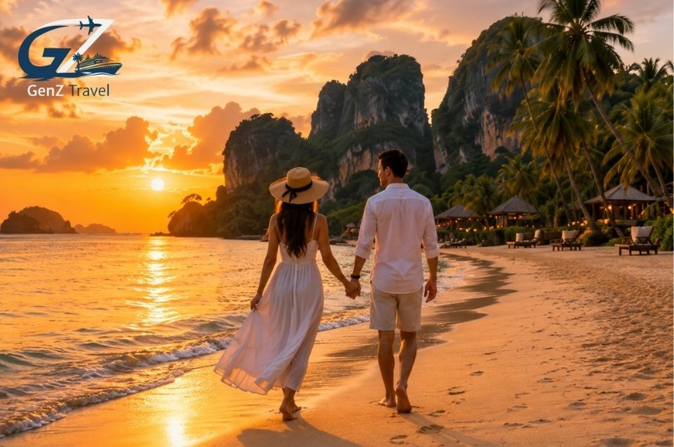 UK couple enjoying one of the best Thailand honeymoon destinations on a romantic beach holiday