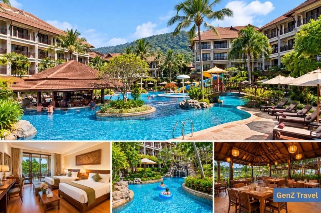 Kata Palm Resort and Spa with pools, guest room and restaurant
