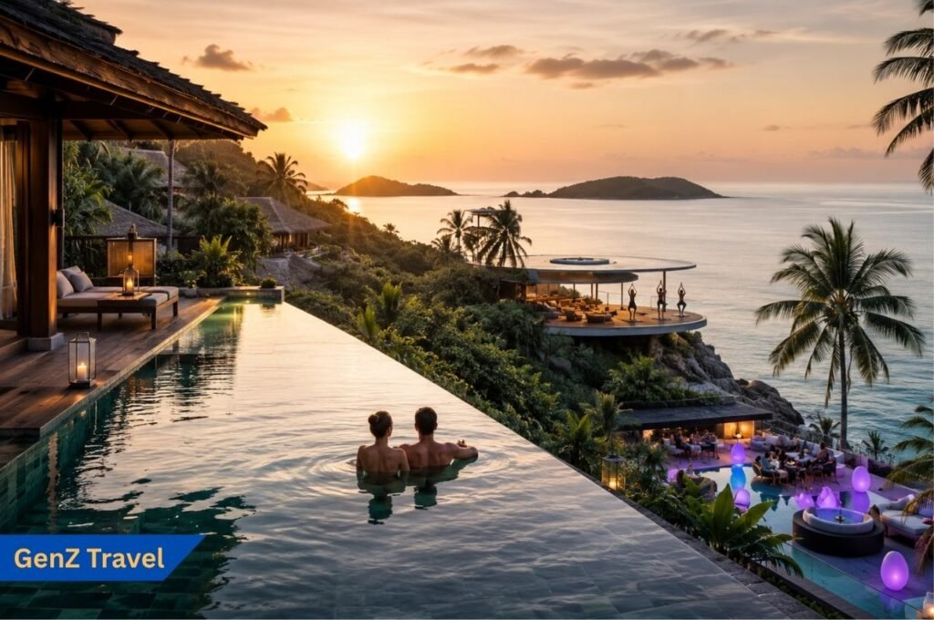 Koh Samui hillside villa with sunset sea views