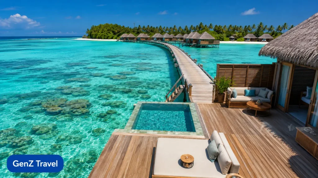 Gili Lankanfushi Maldives overwater villa deck with private plunge pool
