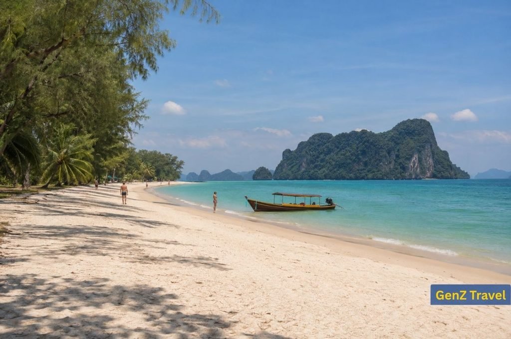 Tanjung Rhu Beach in Langkawi with turquoise water and limestone islands