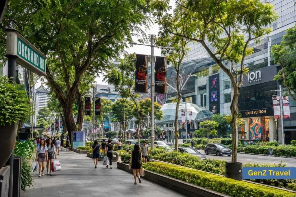 Where to stay in Singapore for shopping, Orchard Road with luxury malls, shops and tree-lined streets