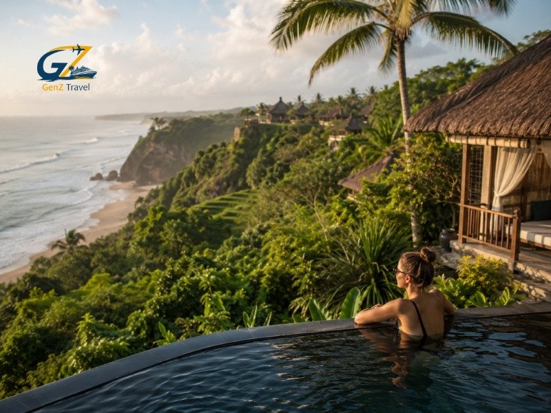 Best places to stay in Bali with luxury cliffside resort, infinity pool and ocean views