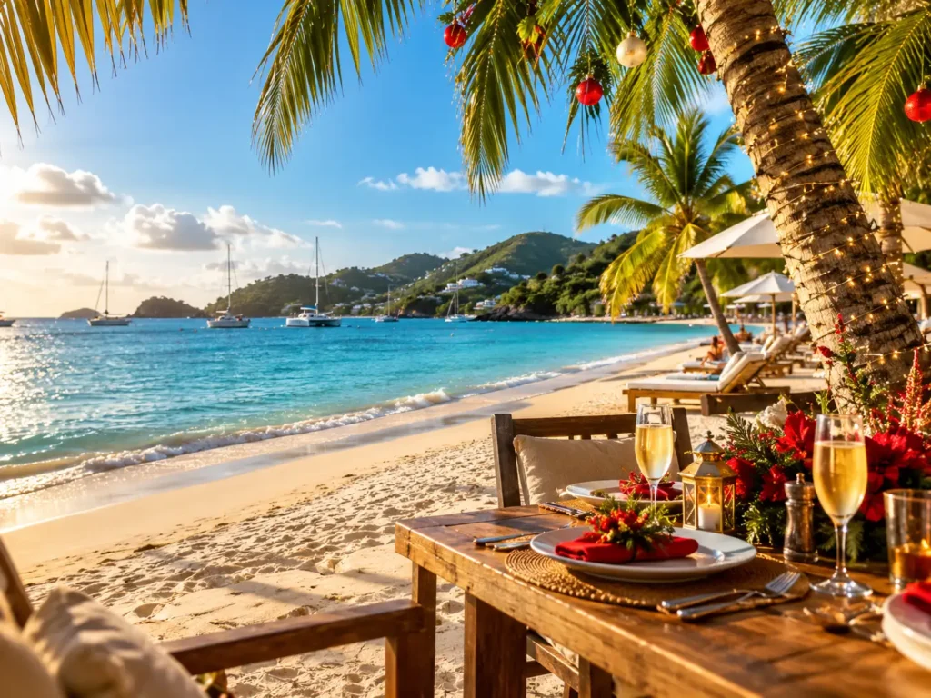 Festive Tropical Beachside Dining